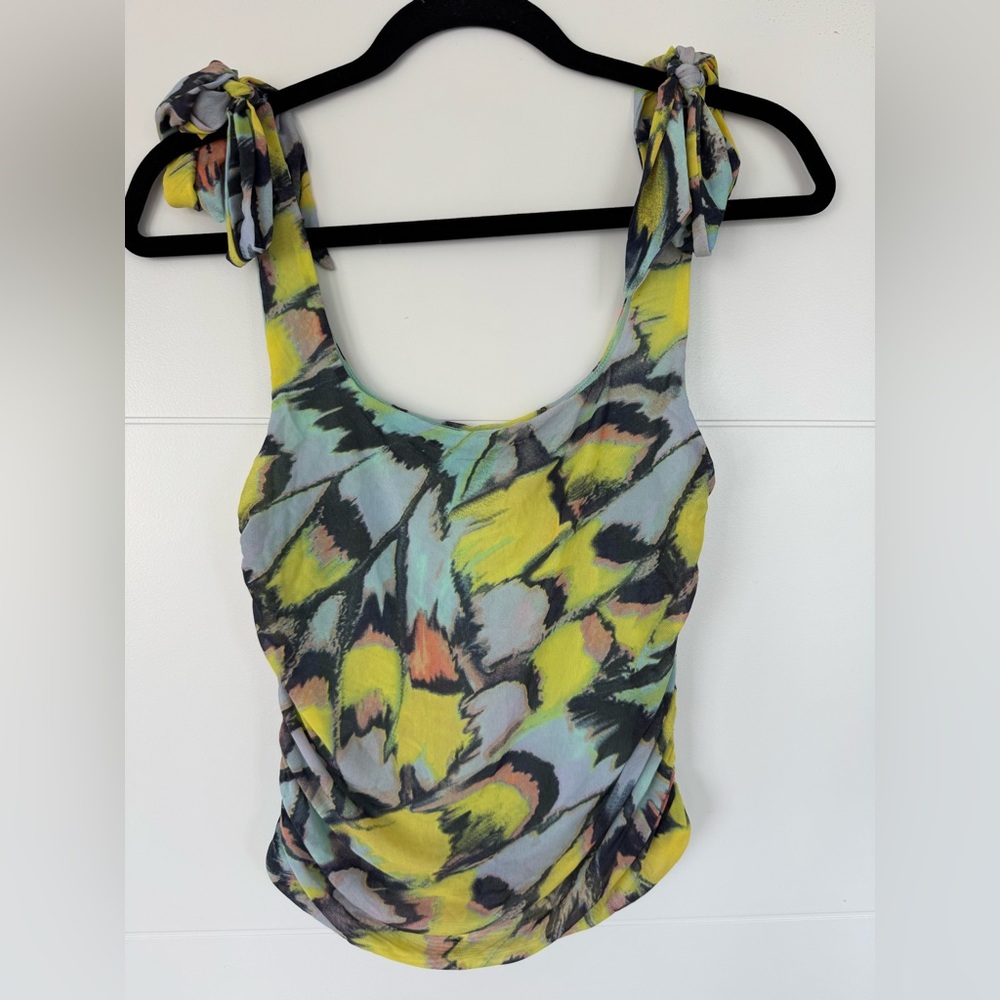 Free People Abstract Mesh Tank Top